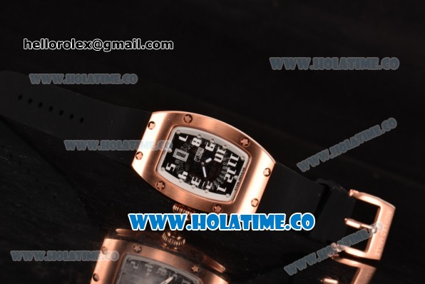Richard Mille RM 007 Miyota 9015 Automatic Rose Gold Case with White Inner Bezel and Arabic Numeral Markers (K) - Click Image to Close